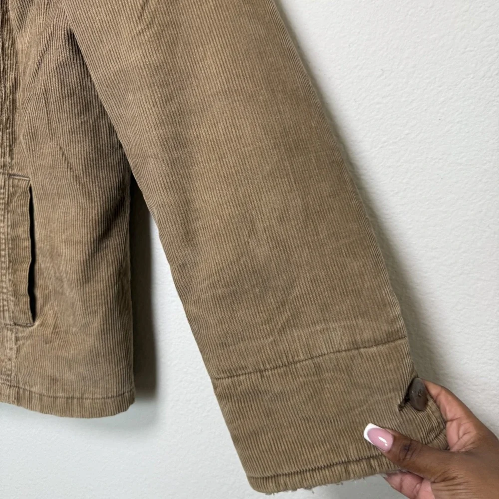 VTG 90s y2k Braetan Women Sherpa‎ Lined Corduroy Jacket Large Brown Western Boho